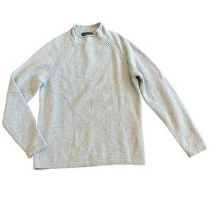J. Crew Always Light Blue Merino Wool Pullover Sweater Mock Neck Cozy Sz Small